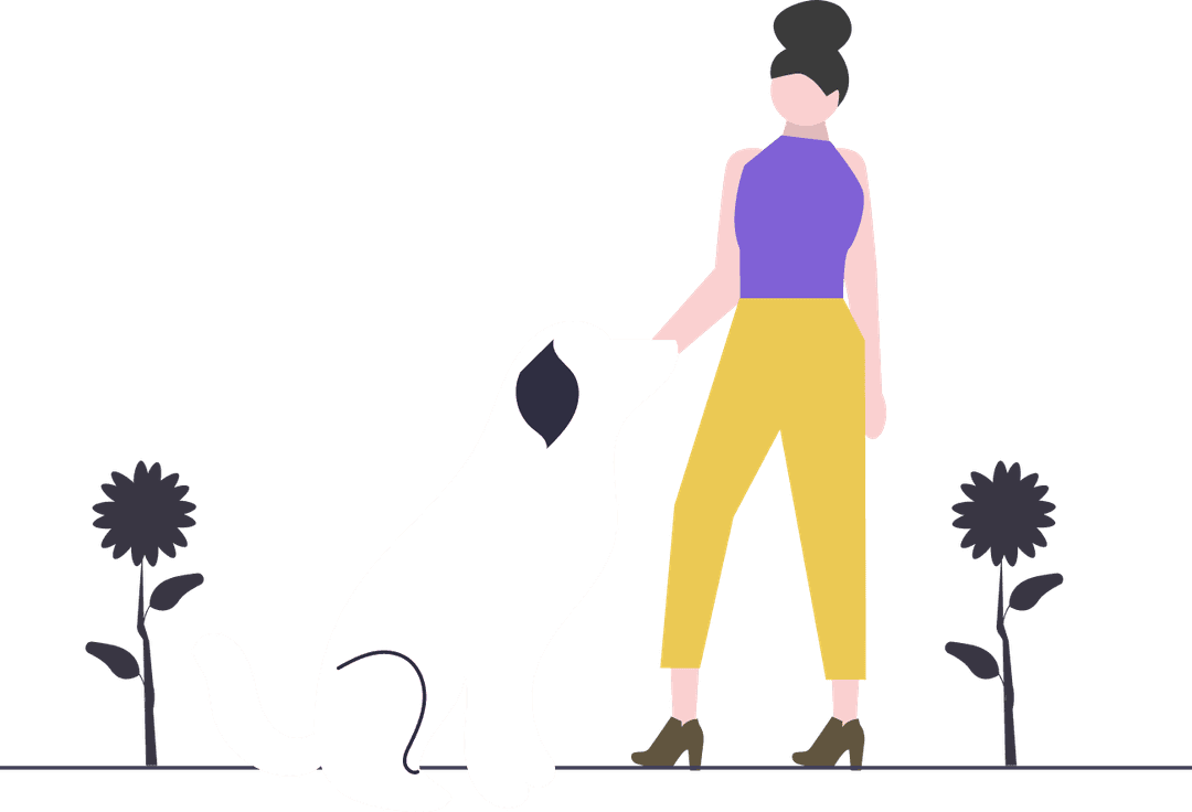 dog with women